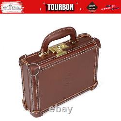 TOURBON Leather Revolver Hard Case Gun Storage Box Handgun Display Pistol Holder