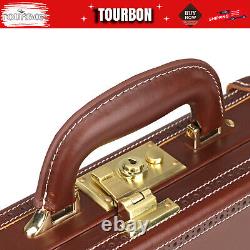 TOURBON Leather Revolver Hard Case Gun Storage Box Handgun Display Pistol Holder