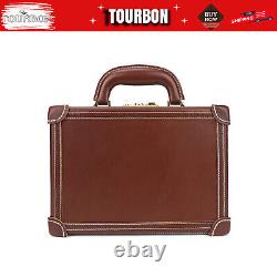 TOURBON Leather Revolver Hard Case Gun Storage Box Handgun Display Pistol Holder