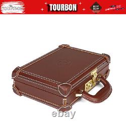 TOURBON Leather Revolver Hard Case Gun Storage Box Handgun Display Pistol Holder