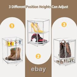 Tall Boot Storage Box 5 Pack Acrylic Display Case, Super Large Boots Shoe Box