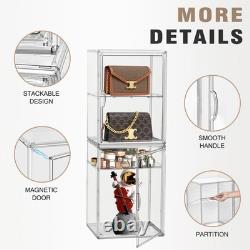 Tall Boot Storage Box 5 Pack Acrylic Display Case, Super Large Boots Shoe Box