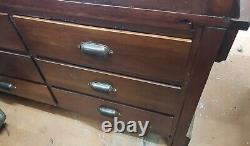 Tall Free Standing Glass & Wood Display Case with Storage Drawers LOCAL PICK UP