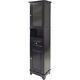 Tall Glass Door Cabinet Storage Display Case Furniture Narrow Stand Cupboard New