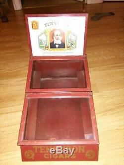 Tennyson 5 Cent Cigar Store Tin Litho Counter Tobacco Store Display Case 1920s