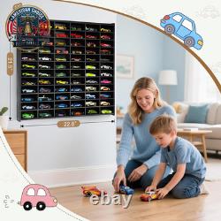 Toy Car Storage Display Case, 72 Slots Model Car Display Shelf for 1/64 Scale To Toy Car Storage Display Case, 72 Slots Model Car Display Shelf for 1/64 Scale To