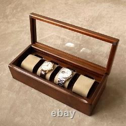 Toyooka Craft Wooden Alder Watch Case Box Display 4 collection Slot Storage