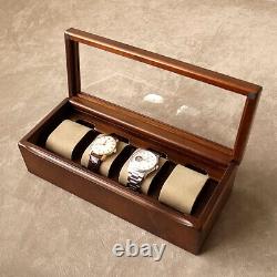 Toyooka Craft Wooden Alder Watch Case Box Display 4 collection Slot Storage NEW