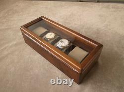 Toyooka Craft Wooden Watch Case Box Display 4 collection Slot Storage SC114