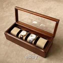 Toyooka Craft Wooden Watch Case Box Display 4 collection Slot Storage SC114