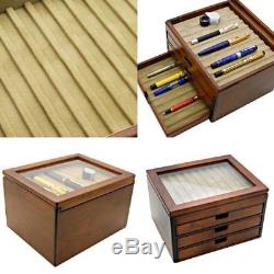 Toyooka Wooden Fountain Pen Storage Case Display 40 Slot Collection Japan F/S