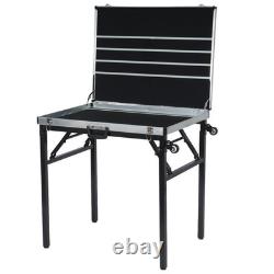 Trade Show Display Case for Cards 32 x 24Aluminum Portable Display with Wheels