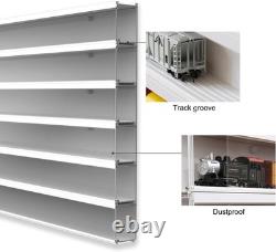 Train Display Case 24 HO N Car 1/64 Model Locomotive Wall Shelves White Cabinet