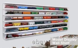 Train Display Case 58 HO N Z Car 1/64 Model Locomotive Wall Rack White Cabinet