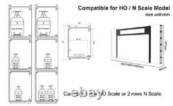 Train Display Case 58 HO N Z Car 1/64 Model Locomotive Wall Rack White Cabinet