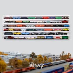Train Display Case 58 HO N Z Car 1/64 Model Locomotive Wall Rack White Cabinet