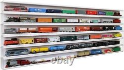 Train Display Case 58 HO N Z Car 1/64 Model Locomotive Wall Rack White Cabinet