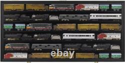 Train Display Case HO N Z Car 1/64 Model Toy Matchbox Black Wall Rack Cabinet