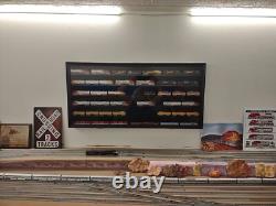 Train Display Case HO N Z Car 1/64 Model Toy Matchbox Black Wall Rack Cabinet
