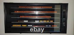 Train Display Case HO N Z Car 1/64 Model Toy Matchbox Black Wall Rack Cabinet