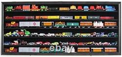 Train Display Case HO N Z Cars 1/64 Model Toy Matchbox Oak Wood Cabinet US Rack