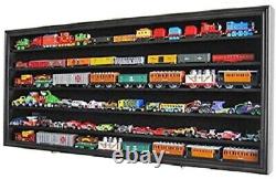 Train Display Case HO N Z Cars 1/64 Model Toy Matchbox Oak Wood Cabinet US Rack