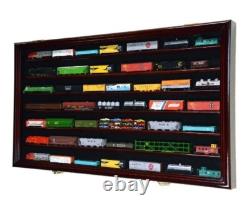 Train Display Case N Scale Cherry 7 Shelves Solid Wood Cabinet Railroad Car Rack
