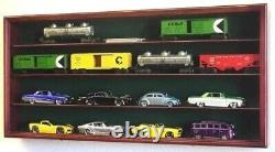 Train Display Case O Scale Cherry Railroad Model Locomotive Wood Rack Cabinet