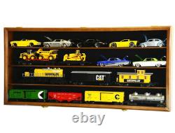 Train Display Case O Scale Walnut Railroad Model Locomotive Wood Rack Cabinet