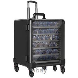 Trolley Miniatures Transport Display Storage Case Aluminum Alloy Frame with 5