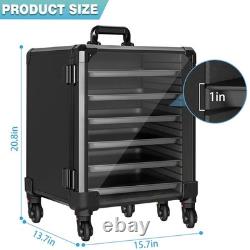 Trolley Miniatures Transport Display Storage Case Aluminum Alloy Frame with 5