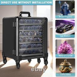 Trolley Miniatures Transport Display Storage Case Aluminum Alloy Frame with 5