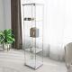 US Curio Cabinet Glass Storage Collectibles Display 4 Shelf Case Wood Furniture