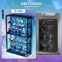 US Stock AMERLIFE 4 Tier RGB Display Cabinet Glass Shelves Collectibles