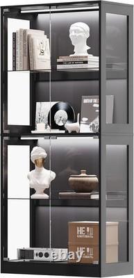 US Stock AMERLIFE 4 Tier RGB Display Cabinet Glass Shelves Collectibles