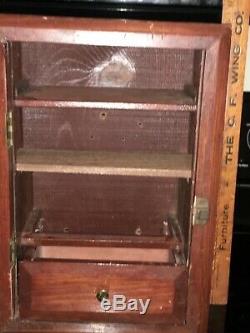 Unique Antique/vintage Wooden Handmade Country Store Counter Top Display Case