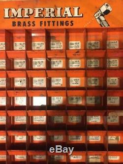 VINTAGE 1950s IMPERIAL BRASS FITTINGS HARDWARE STORE DISPLAY CASE