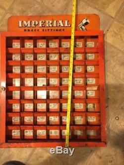 VINTAGE 1950s IMPERIAL BRASS FITTINGS HARDWARE STORE DISPLAY CASE