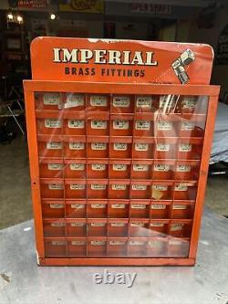 VINTAGE 1950s IMPERIAL BRASS FITTINGS METAL CABINET STORE DISPLAY CASE SIGN