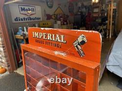 VINTAGE 1950s IMPERIAL BRASS FITTINGS METAL CABINET STORE DISPLAY CASE SIGN