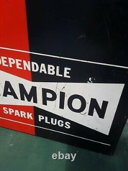 VINTAGE 1960's CHAMPION SPARK PLUG STORE DISPLAY PLUGs CABINET / SIGN
