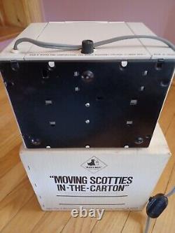 VINTAGE BLACK & WHITE SCOTCH WHISKEY BARKING DOGS METAL CASE STORE DISPLAY withBOX