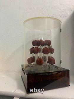 VINTAGE JEWELRY STORE RING DISPLAY CASE Rotating Acrylic Faux Tortoise Shell