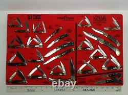 VINTAGE SCHRADE CUTLERY STORE DISPLAY CASE With 25 KNIVES OLD TIMER & UNCLE HENRY