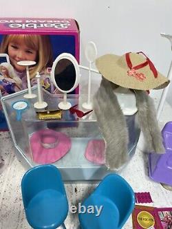 VTG 1982 Barbie Dream Store 2 Display Cases Chairs Rack Hats Accessories & More