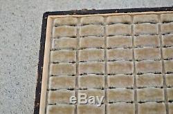 VTG Antique Victorian 60 Ring Display Box Case Tray Retail Jewelry Store Velvet