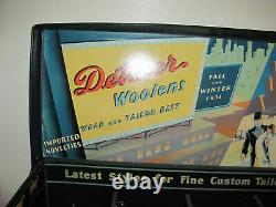 Vintage 1931 Detmer Woolens Store Display Salesman Sample Travel Case Box