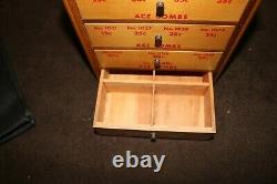 Vintage 1940's 1950's Store wooden display case Ace Combs