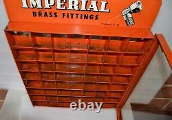 Vintage 1960s Imperial Brass Fittings Metal Parts cabinet store display case #1