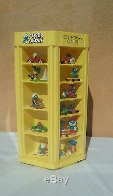 Vintage 1980s Smurf Collector's Center toy store display case 1983 with figures